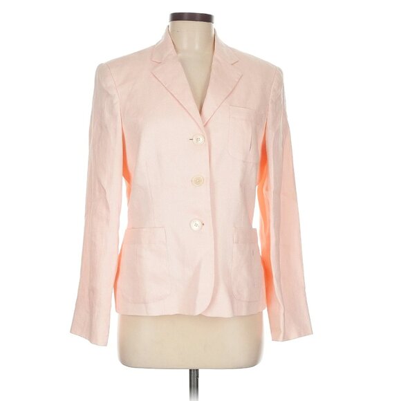 LAUREN Ralph Lauren 100% Linen Baby Pink 3 Pocket Blazer - Picture 3 of 6